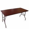 Interion By Global Industrial Interion Folding Wood Table, 60inW x 30inL, Mahogany 695829MH